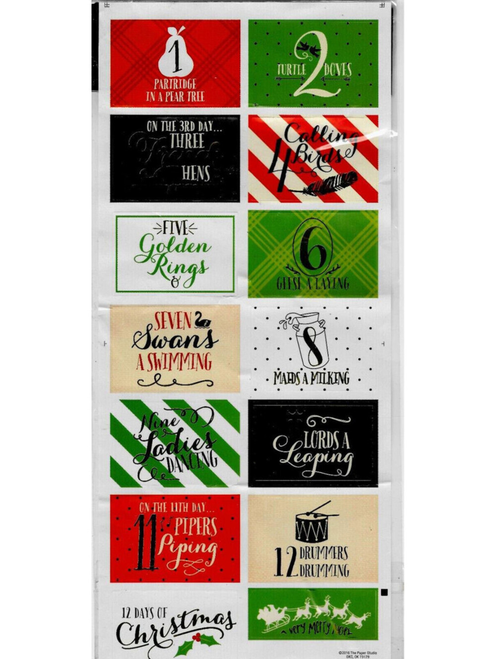 Stick-A-Bilities Christmas Foil Stickers. 1 Sheet = 14 Stickers